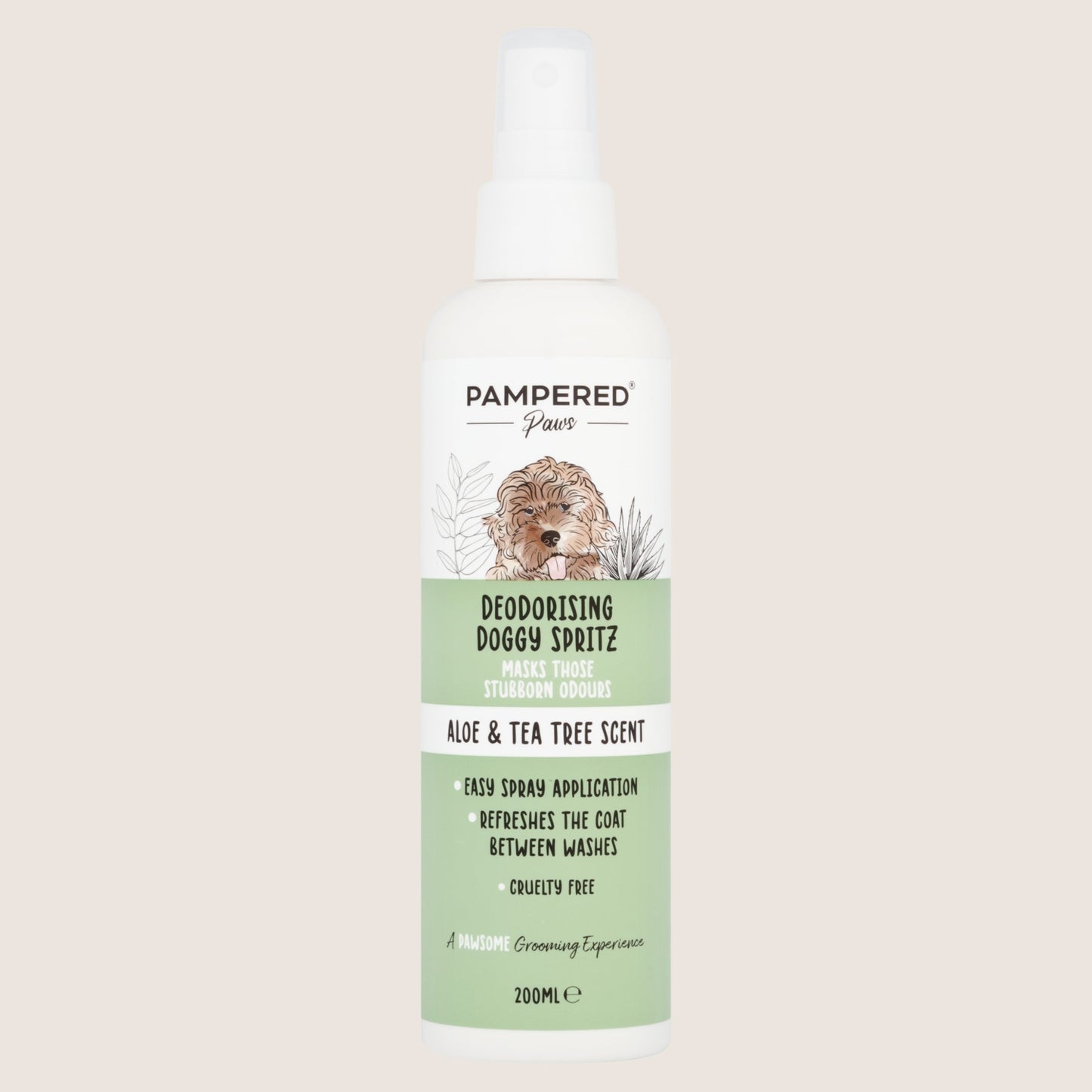 Pampered Paws Aloe & Tea Tree Scent Deodorising Doggy Spritz Nutritionally Complete 200ml