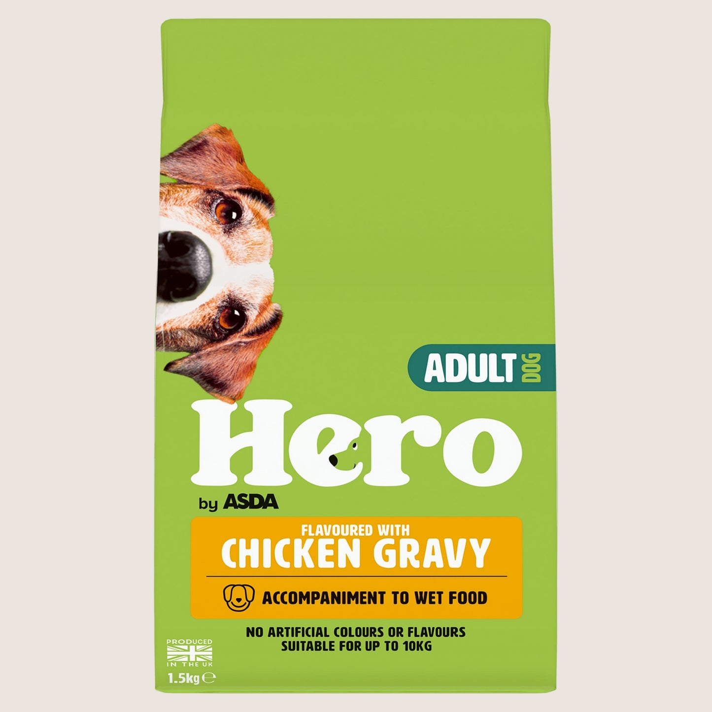 Hero by ASDA Small Dog Mixer Flavoured With Chicken in Gravy Dry Adult Dog Food No Artificial Additives 1.5kg