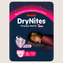 Huggies DryNites Girls Pyjama Pants for Bedwetting 13+ Yrs 48- x9 pants Gentle Formula 60kg