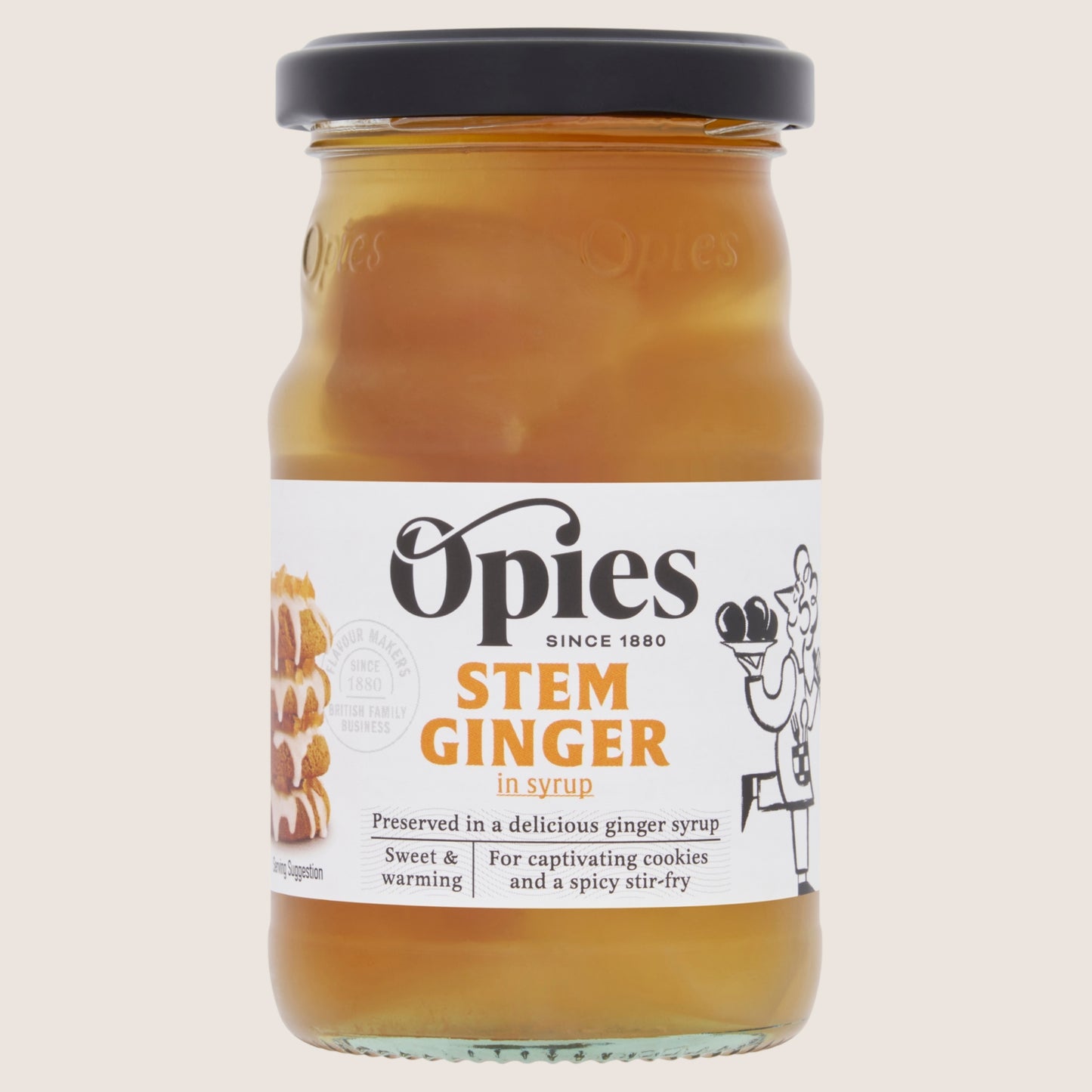 Opies Stem Ginger in Syrup Vegan Friendly 280g