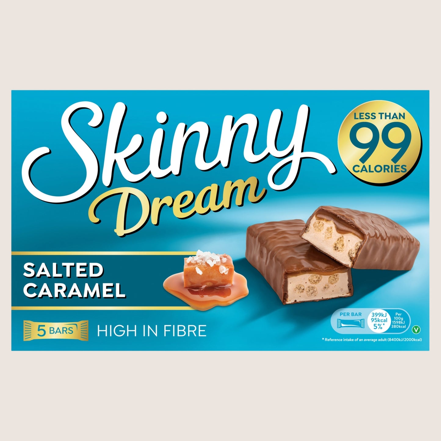 Skinny Dream Dream Salted Caramel Bars Vitamin Fortified 5 x 25g