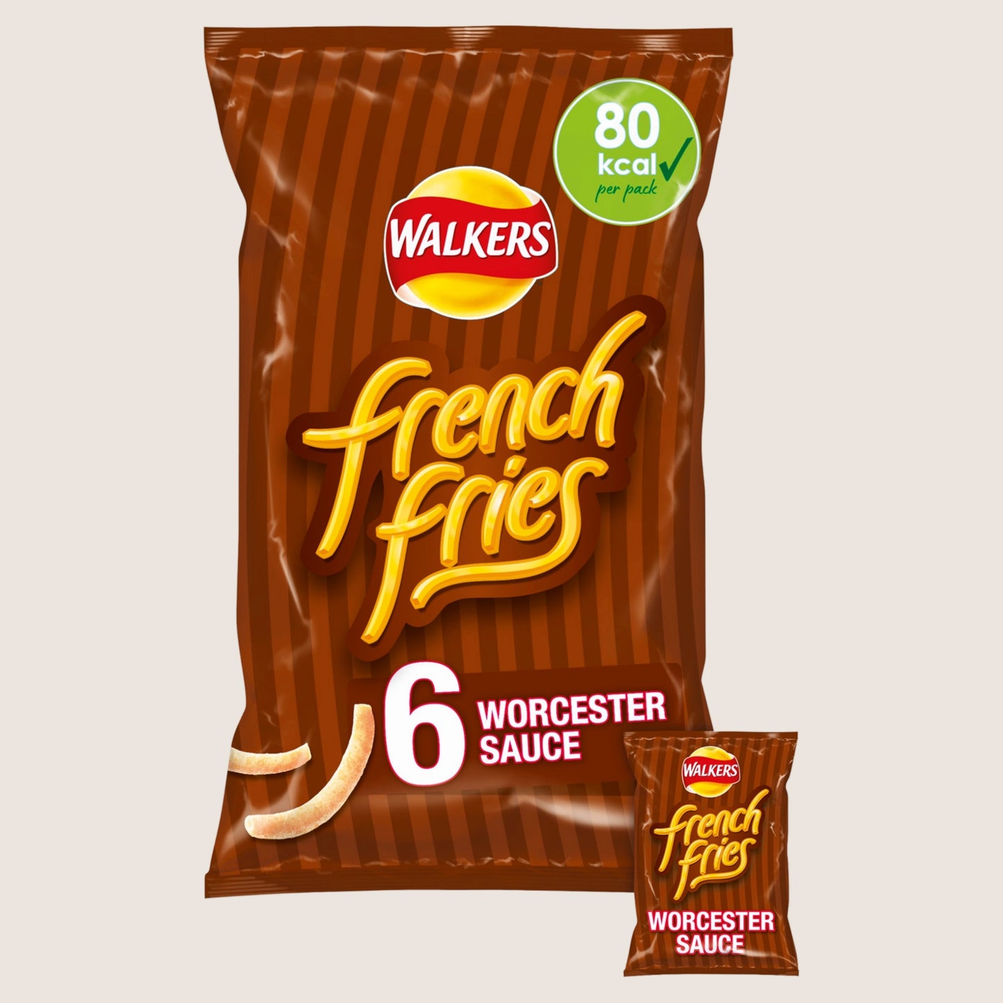 Walkers French Fries Worcester Sauce Snacks Crisps Multipack 6x18g