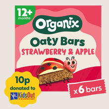 Organix Strawberry & Apple Soft Oaty Bars Toddler Snacks Multipack 12 months+ Gentle Formula 6x23g