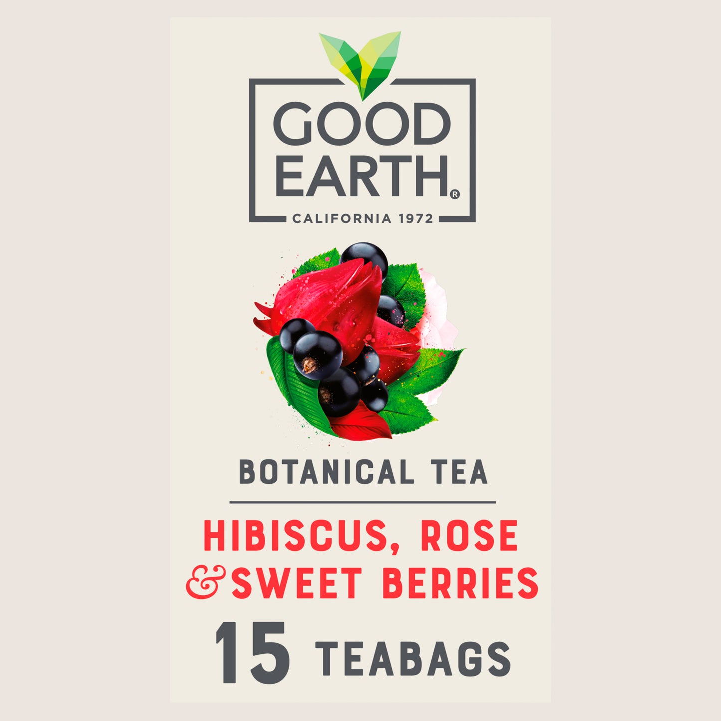 Good Earth Hibiscus, Sweet Berries & Rose Tea Bags x 15 Vegan Friendly