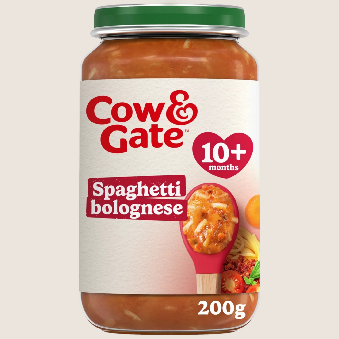 Cow & Gate Spaghetti Bolognese Baby Food Meal Jar, 10+ Months Gentle Formula 200g