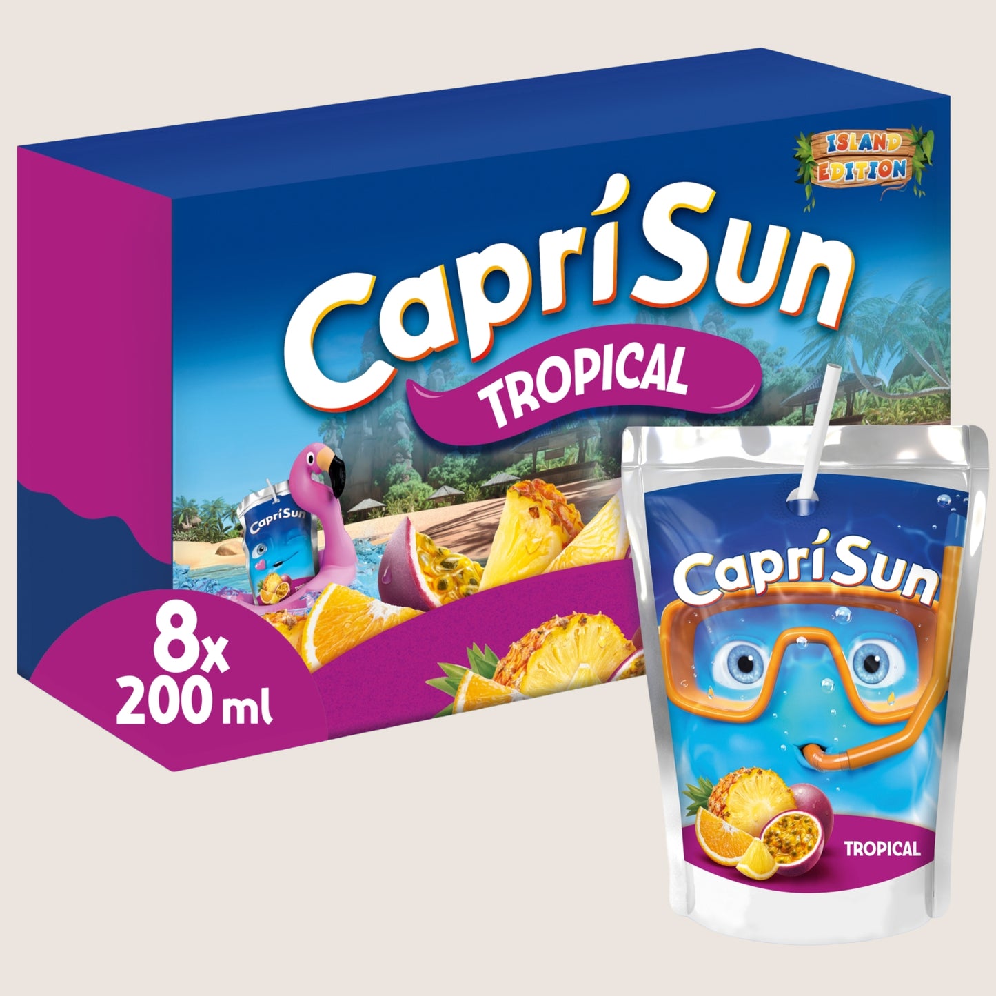 Capri-Sun Tropical Kids' Juice Drink No Artificial Additives 8 x 200ml