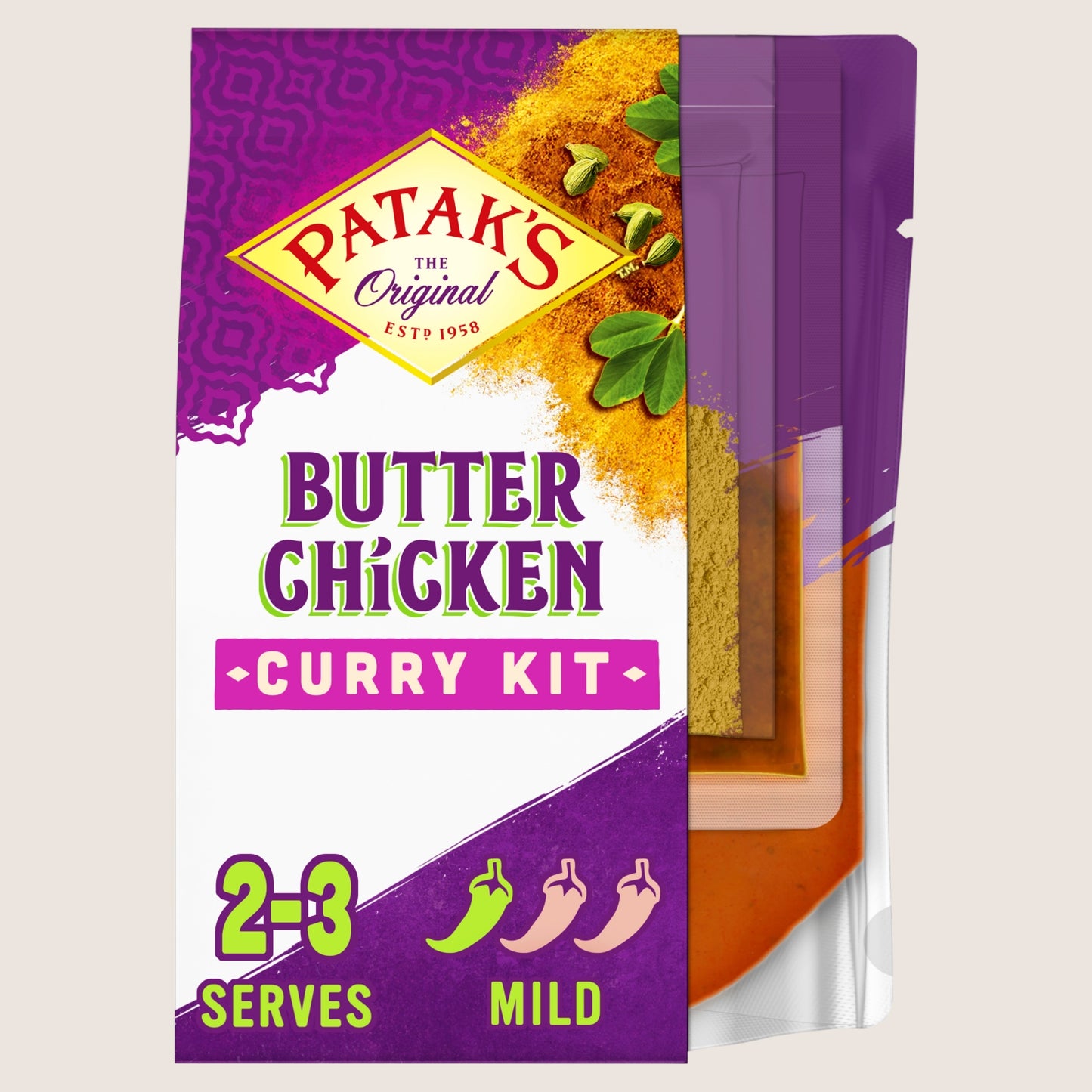Patak's Old Delhi Style Butter Chicken Curry Sauce Kit No Artificial Additives 270g