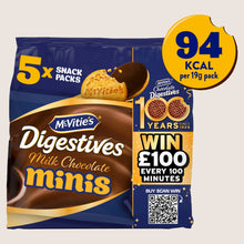 McVitie's Chocolate Digestive Mini Biscuits , Snack Packs Chocolate 5 x 19g