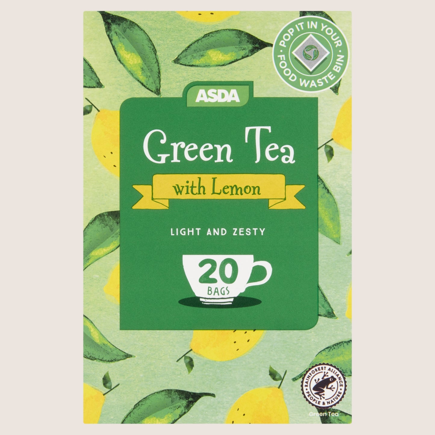 ASDA 20 Green Tea with Lemon Rainforest Alliance Certified 40g