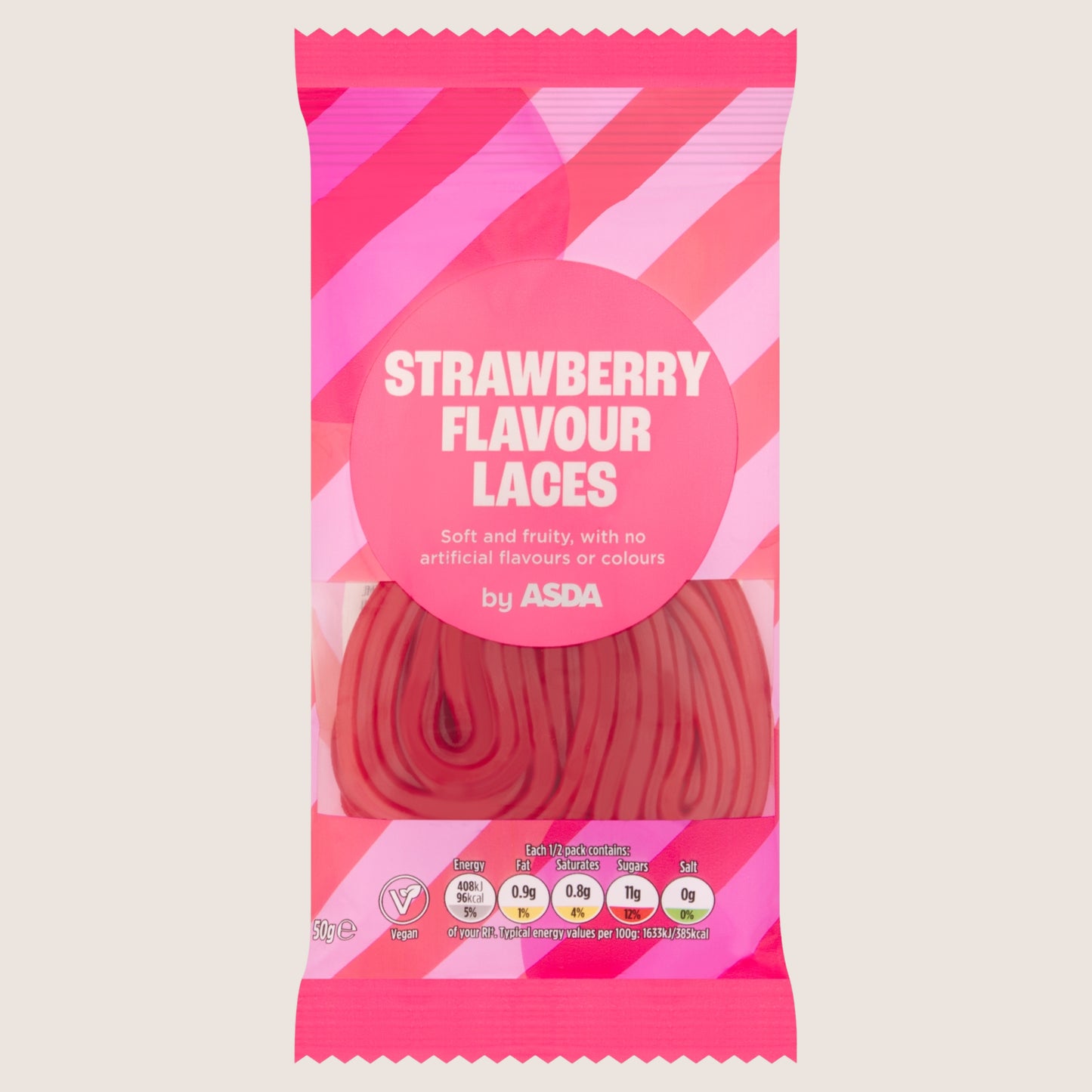 ASDA Strawberry Flavour Laces 50g