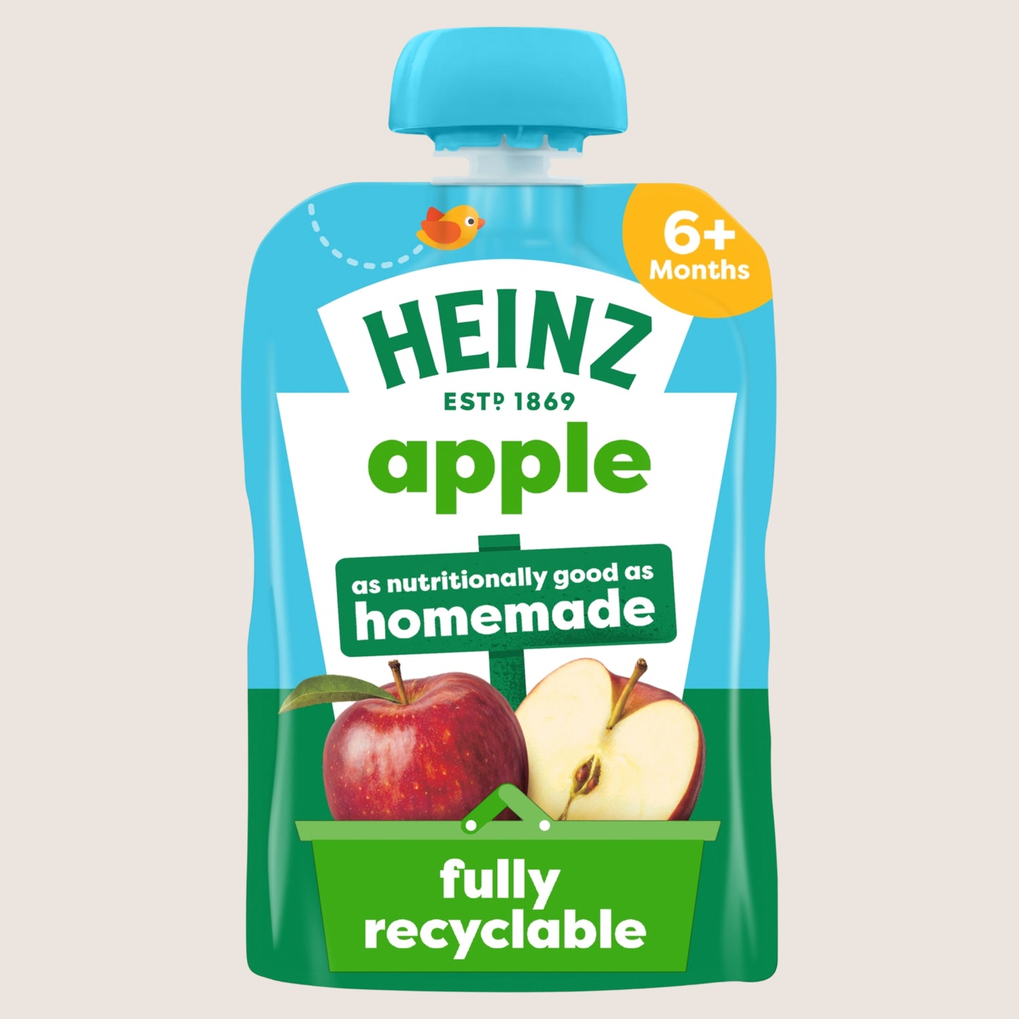 Heinz By Nature Apple Baby Food Fruit Pouch 6+ Months No Artificial Additives 100g