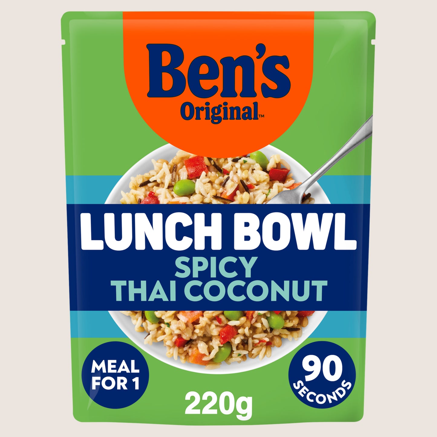 Ben's Original BBens Original Lunch Bowl Spicy Thai Coconut Microwave Grains and Rice Instant Meal Extra Spicy 220g