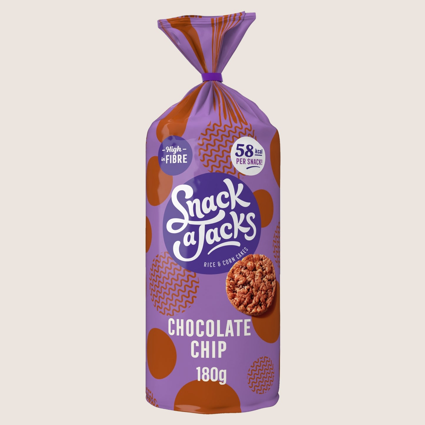 Snack a Jacks Jumbo Chocolate Chip Sharing Rice Cake Crisps Chocolate 180g