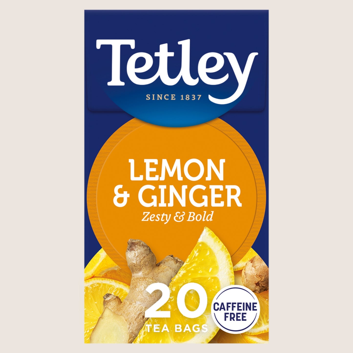 Tetley Herbal Zingy Lemon & Ginger Tea Bags x20 No Artificial Additives