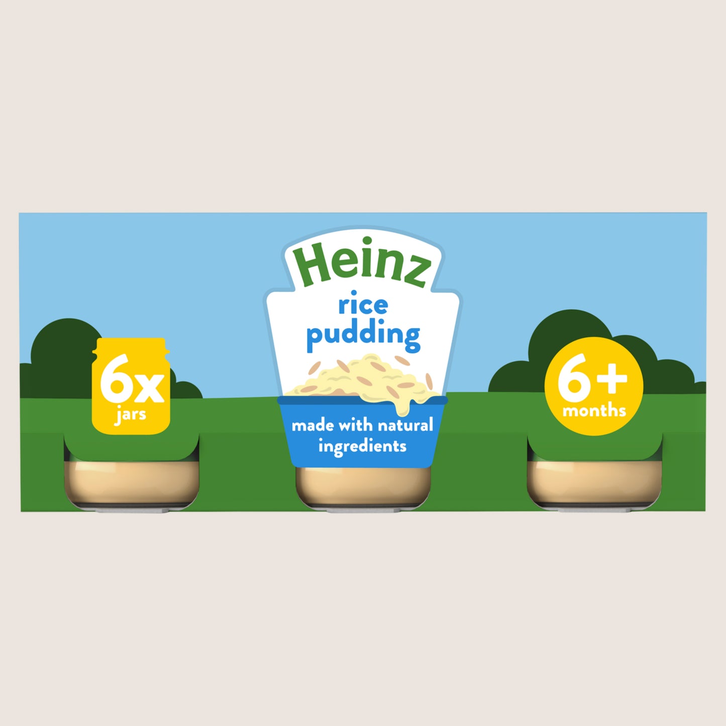 Heinz By Nature Rice Pudding Baby Food Jar Multipack 6+ Months No Artificial Additives 6 x 120g
