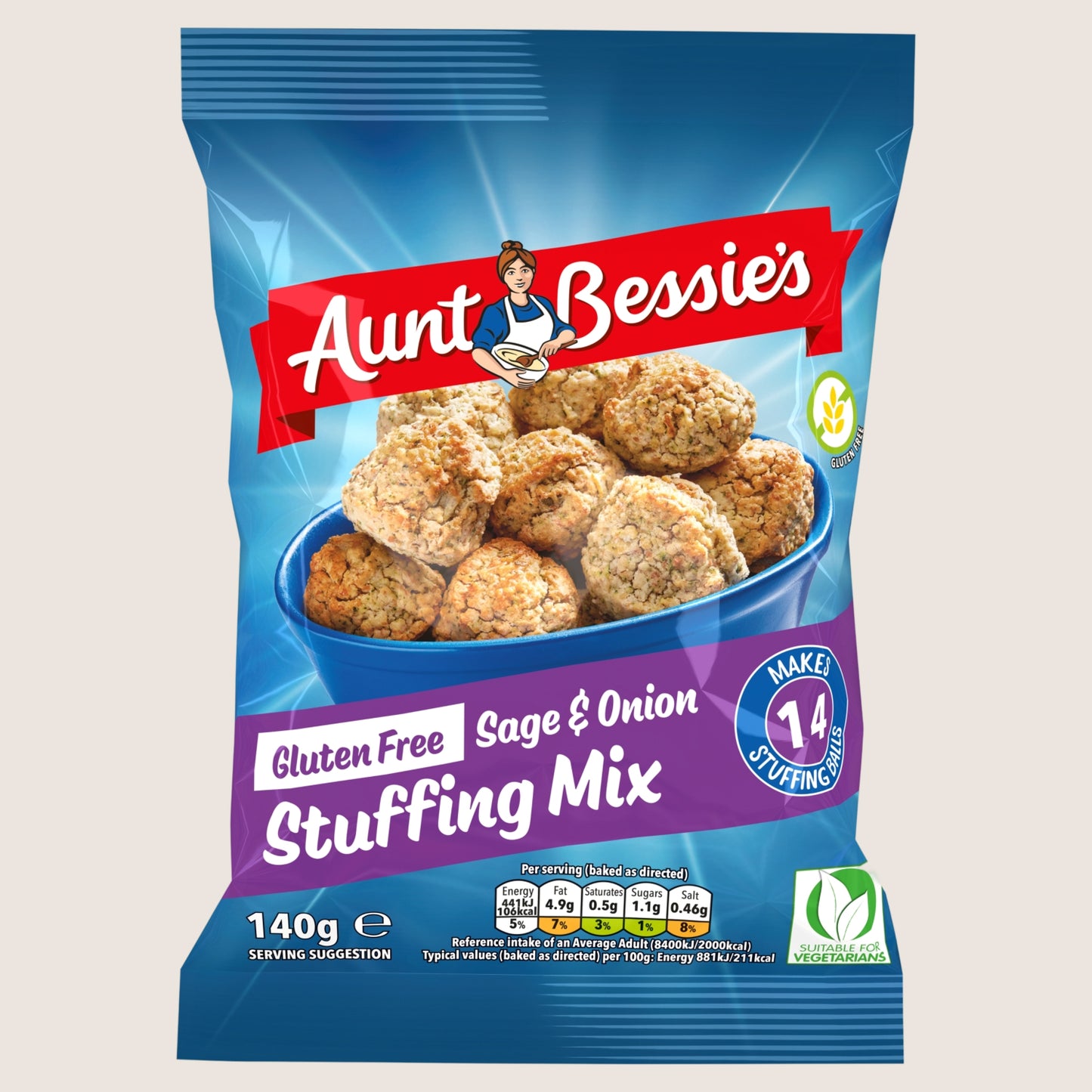 Aunt Bessie's Gluten Free Sage & Onion Stuffing Mix 140g