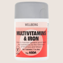 ASDA Wellbeing by Multivitamins & Iron 1 a Day 90 Tablets
