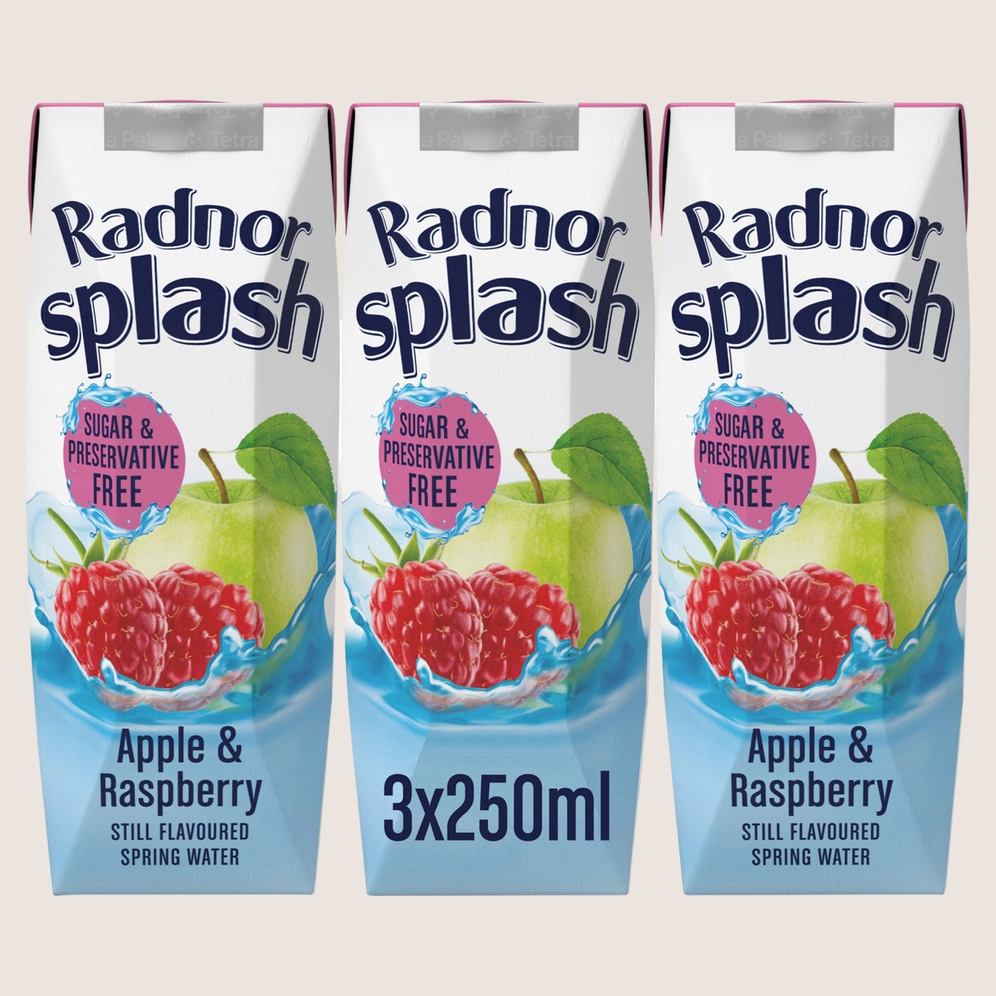 Radnor Apple & Raspberry Still Flavoured Spring Water Still 3 x 250ml