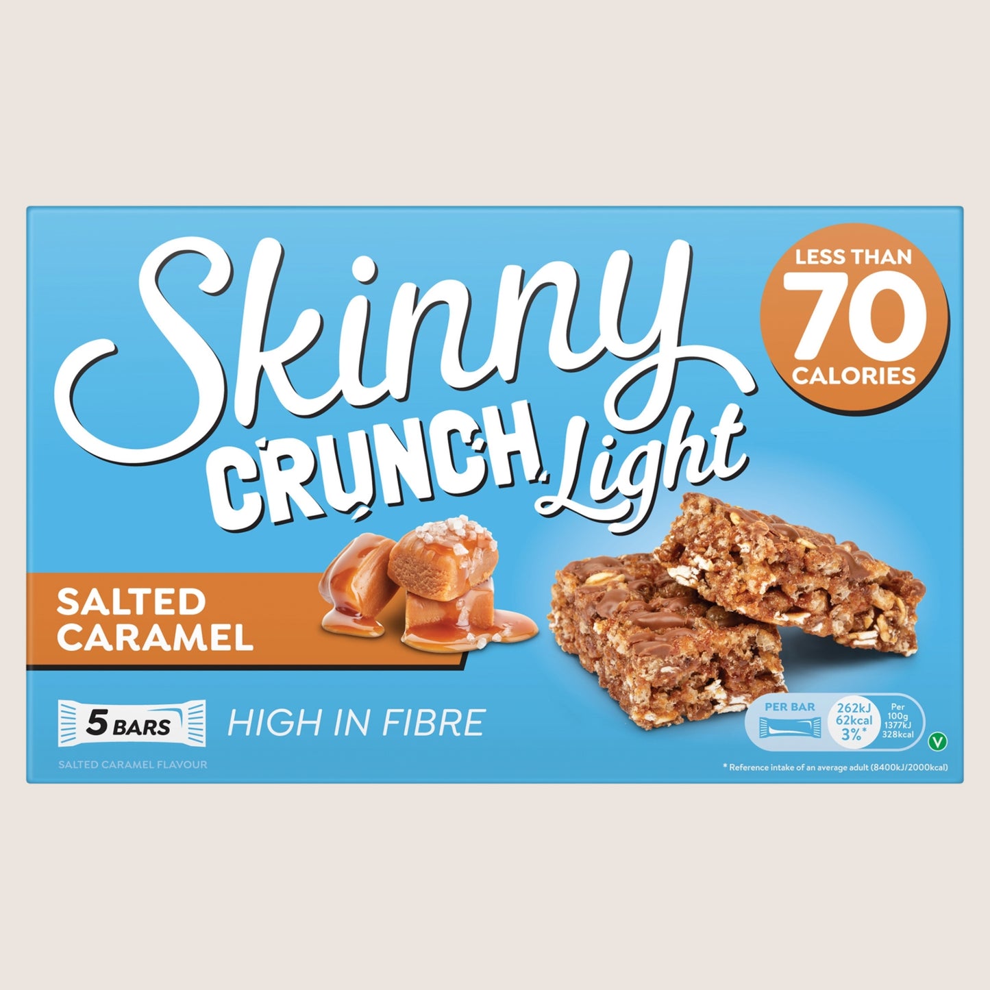 Skinny Crunch Crunch Light Salted Caramel Bars Free From Artificial Additives 5 x 19g