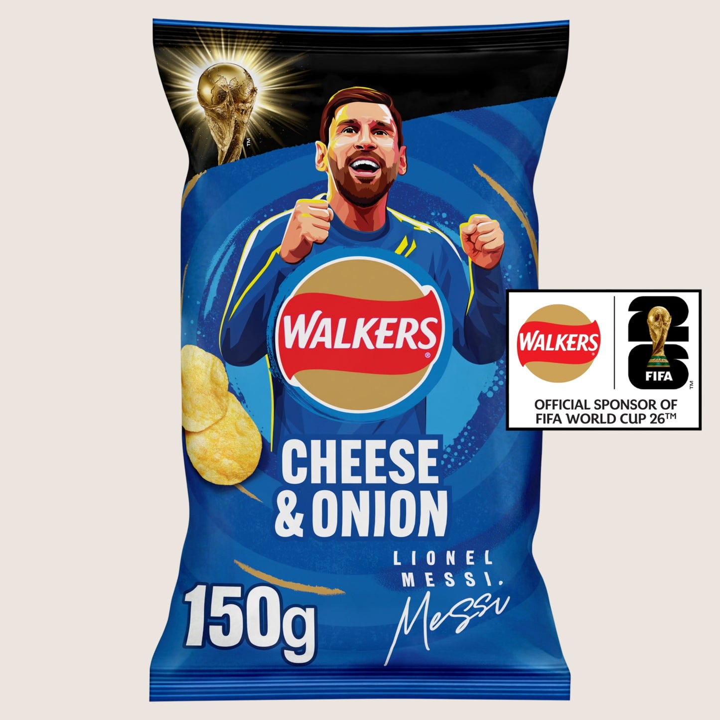 Walkers Cheese & Onion Sharing Crisps No Artificial Additives 150g