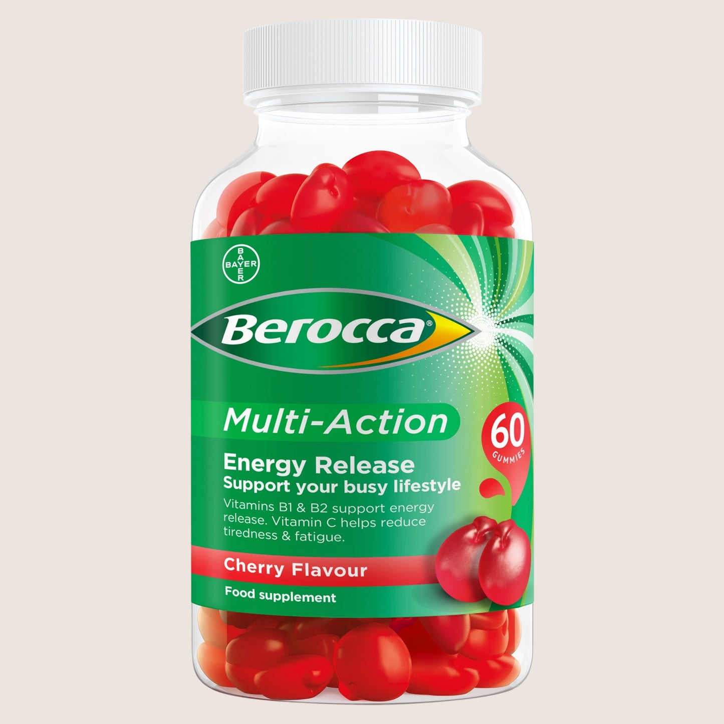 Berocca Multi-Action Cherry Flavour 60 Gummies