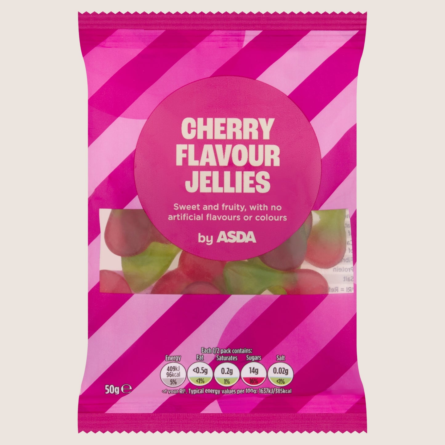 ASDA Cherry Flavour Jellies 50g