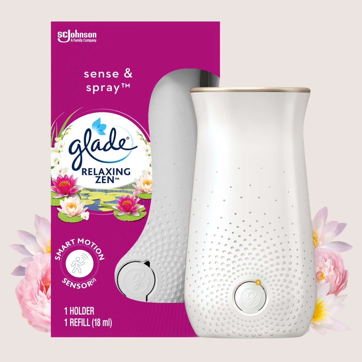 Glade Sense & Spray Air Freshener Holder & Refill Relaxing Zen 18ml