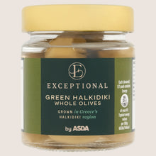 Exceptional by ASDA Green Halkidiki Whole Olives No Artificial Additives 195g