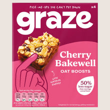Graze Fibre Oat Boosts Cherry Bakewell  Vitamin Fortified 4 x 30g