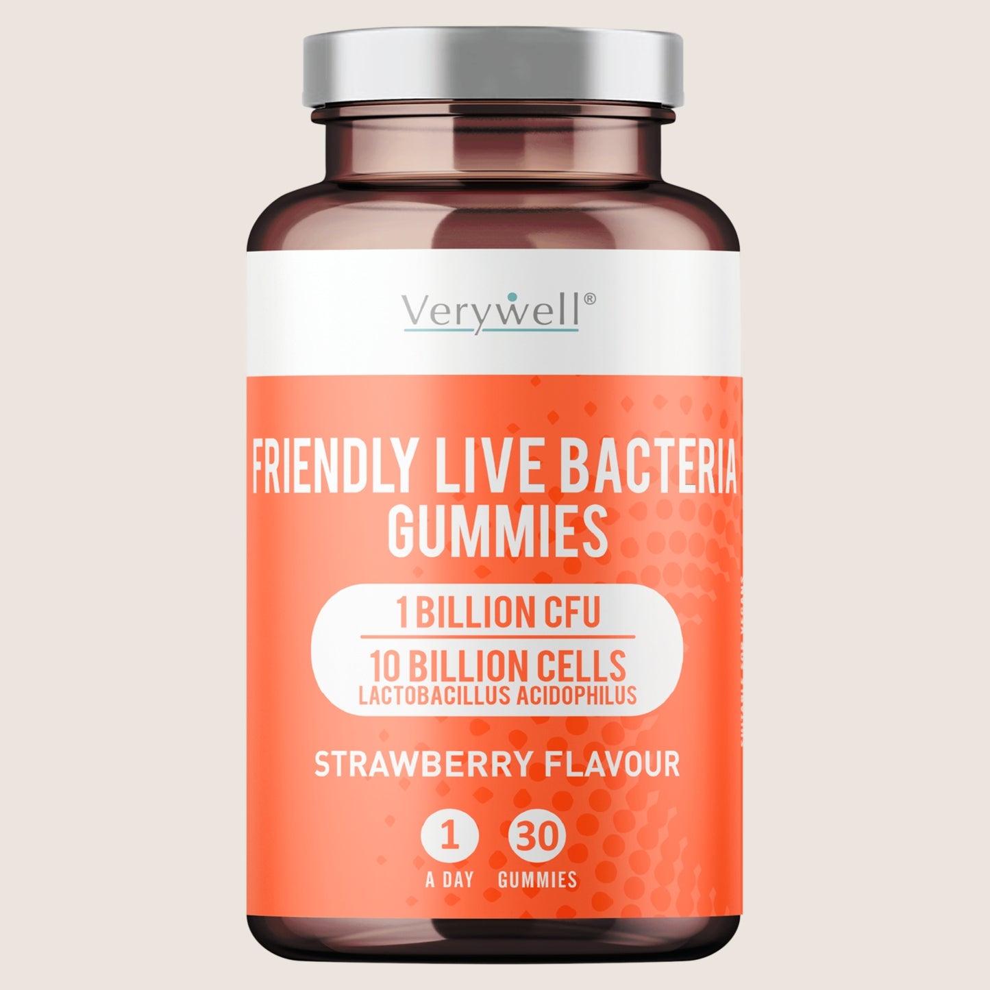 Verywell Strawberry Flavour Friendly Live Bacteria 1 a Day 30 Gummies