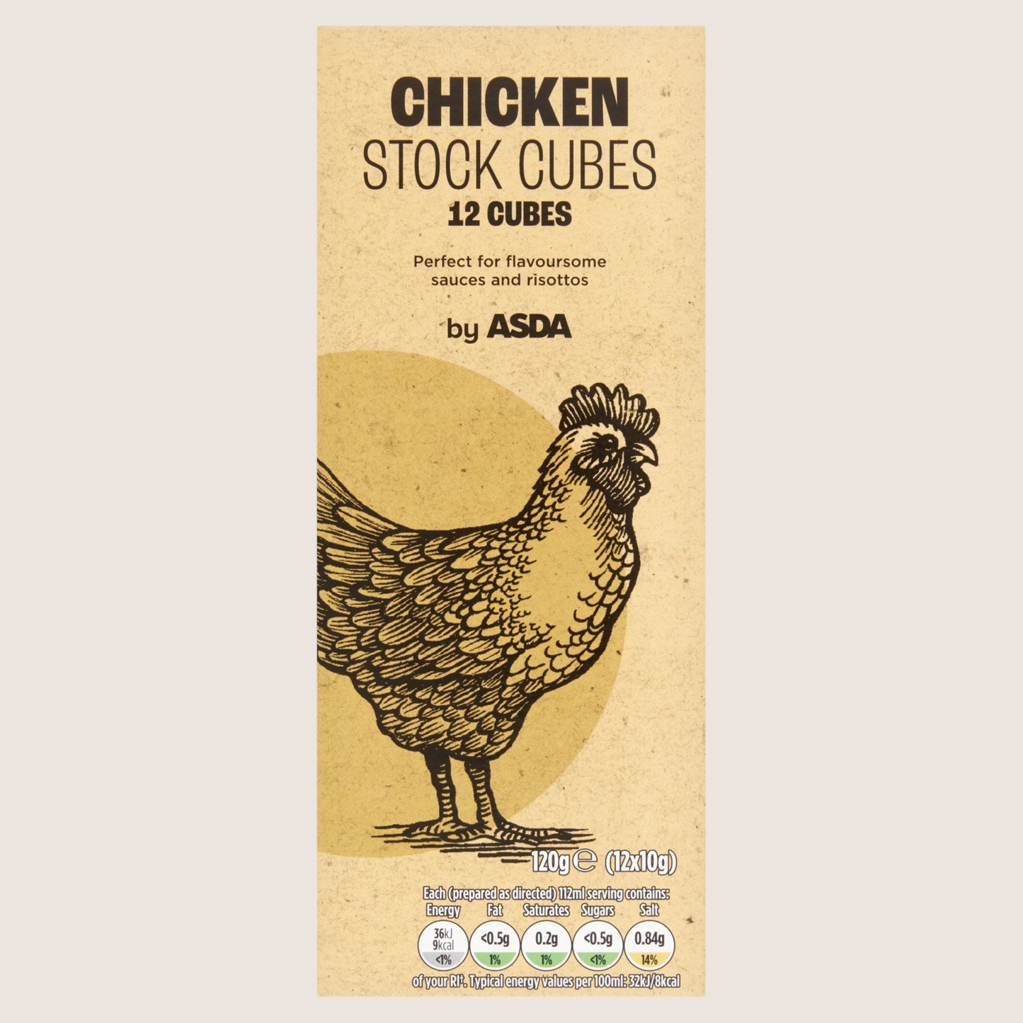 ASDA Chicken Stock Cubes No Artificial Additives 12 x 10g