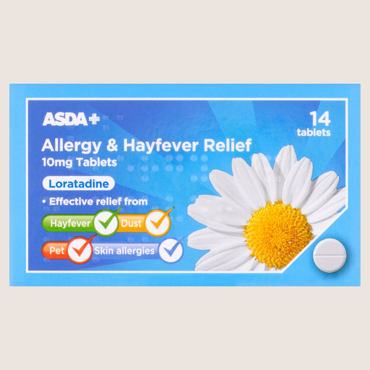 ASDA Allergy & Hayfever Relief Loratadine 10mg 14 Tablets