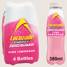 Lucozade Energy Zero Sugar Drink Pink Lemonade 4x380ml