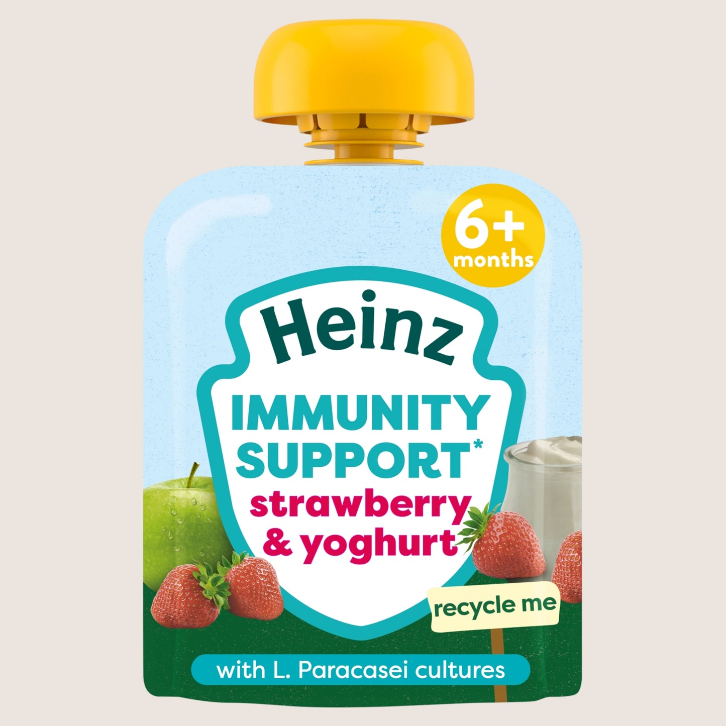 Heinz Baby Food Strawberry & Yoghurt Immunity Support Fruit Pouch 6+ Months 6 Months Plus 85g