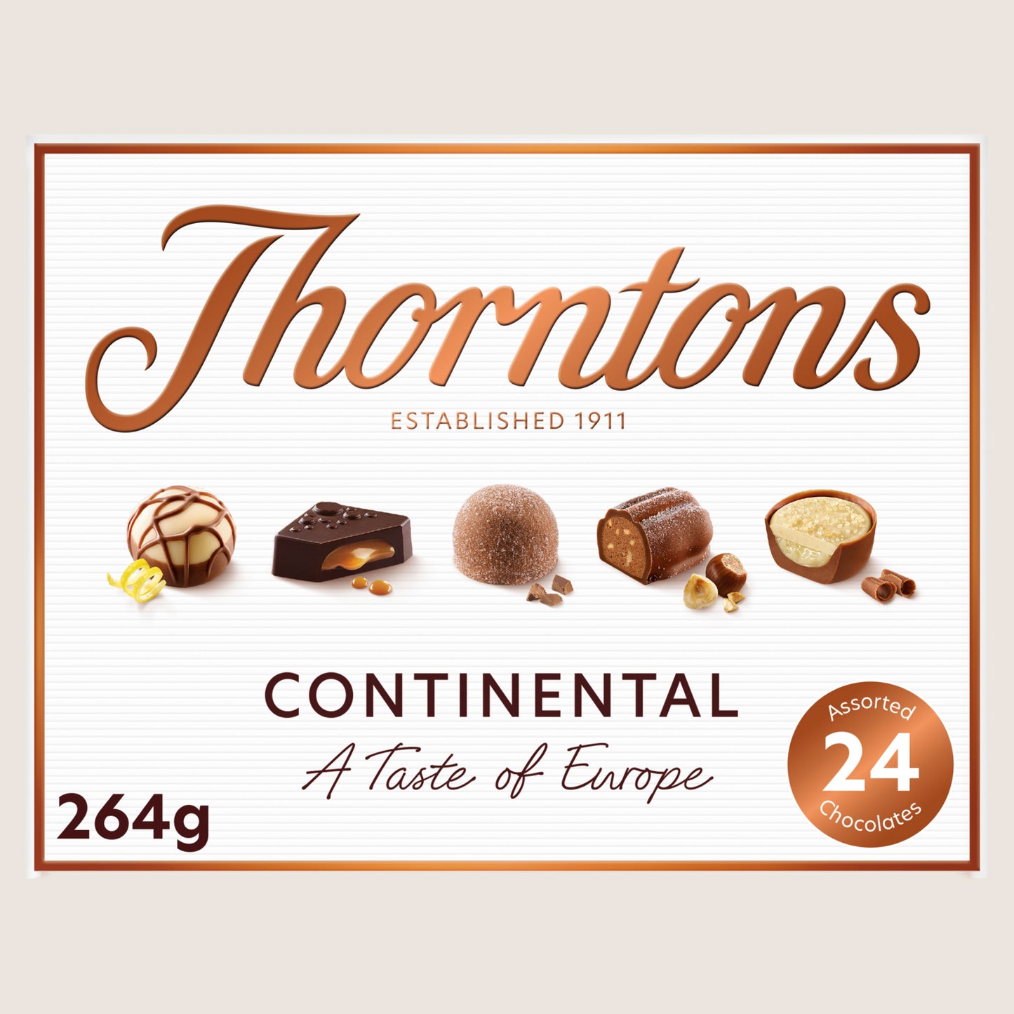 Thorntons Continental Collection Milk, Dark & White Chocolate Gift Box 264g
