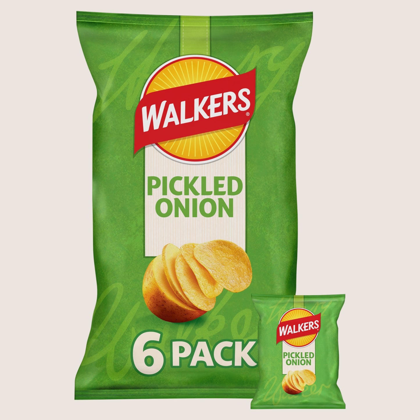 Walkers Crisps Picked Onion No Artificial Additives 6x25g