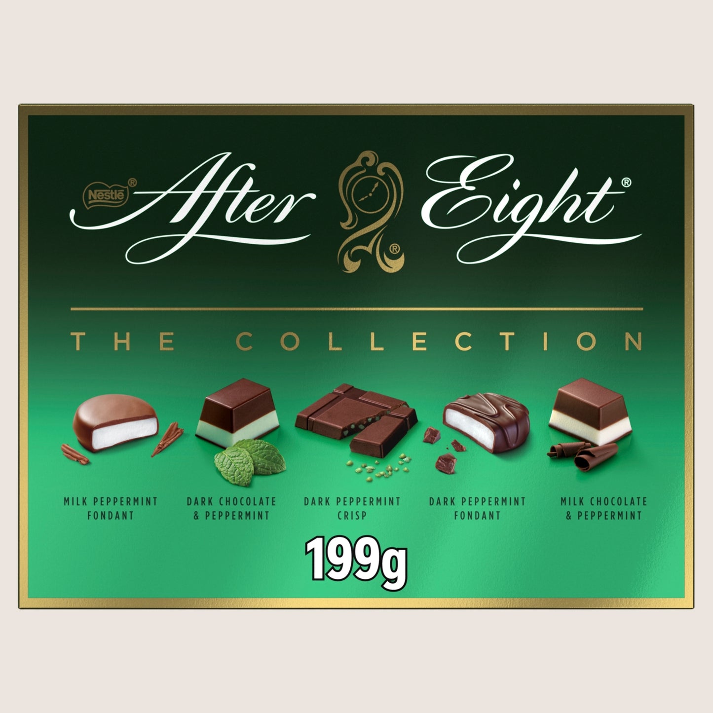 After Eight Collection Dark & Milk Peppermint Mint Chocolate Box 199g