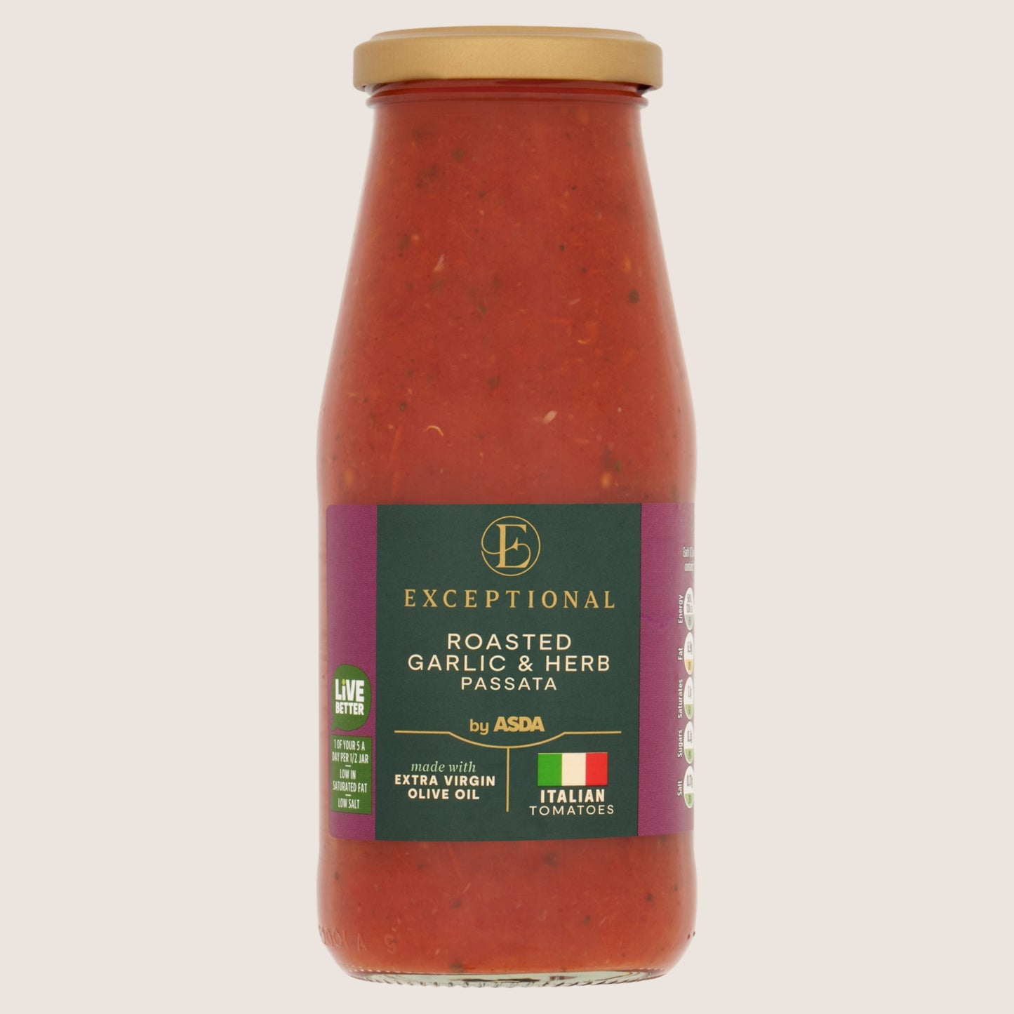 Exceptional by ASDA Roasted Garlic & Herb Passata No Artificial Additives 430g