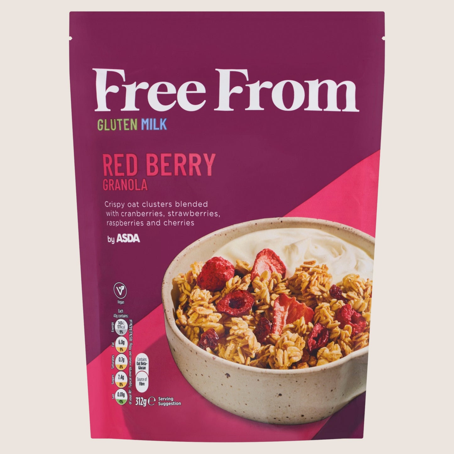 ASDA Free From Red Berry Granola Gluten Free 312g