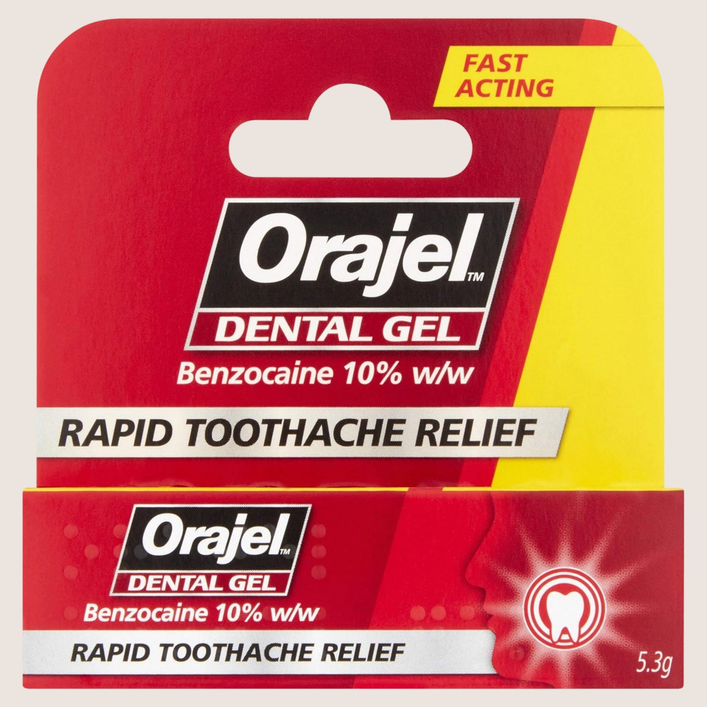 Orajel Dental Gel Rapid Toothache Relief, with Benzocaine 10% w/w Rapid Relief