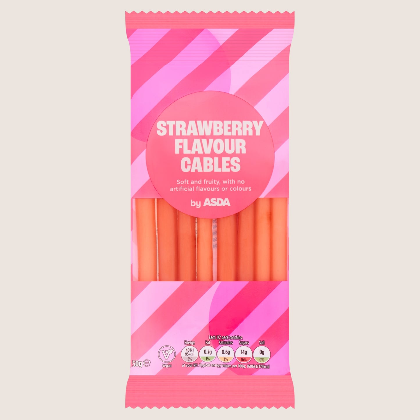 ASDA Strawberry Flavour Cables 50g