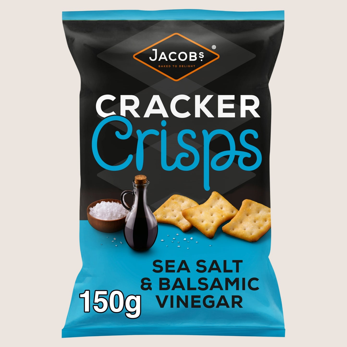 Jacob's Cracker Crisps Salt & Balsamic Flavour Sharing Bag Crisps150g No Artificial Additives 150g