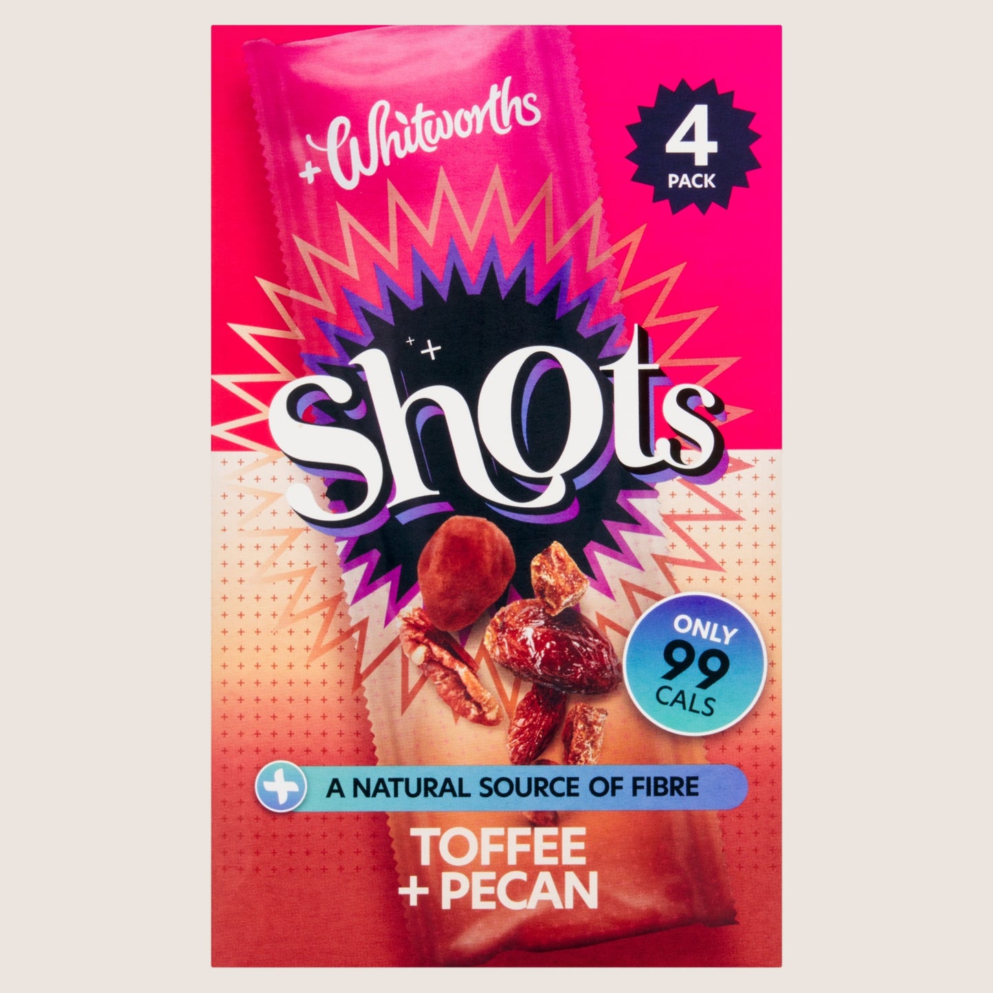 Whitworths Toffee + Pecan Shots Multipack 4 x 25g