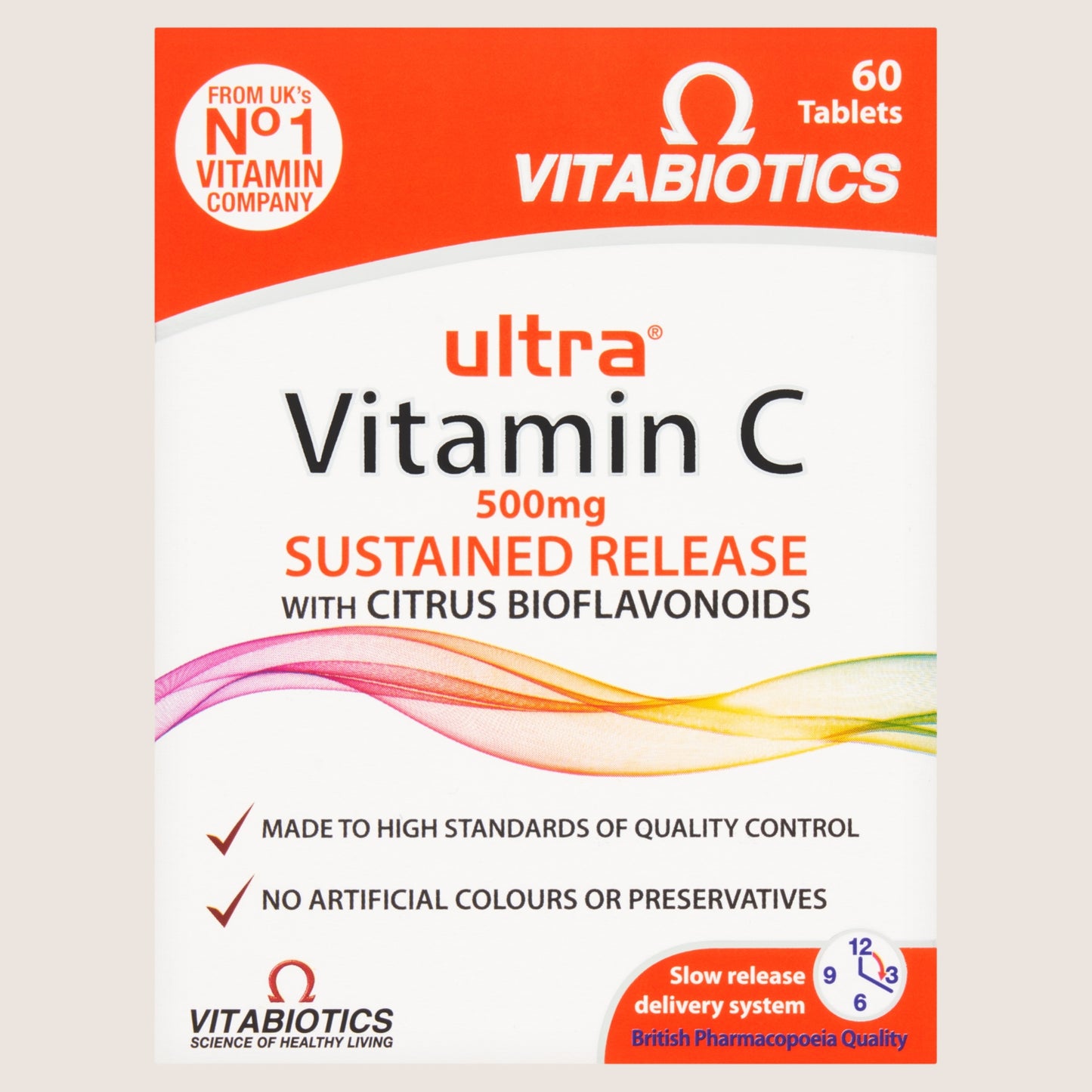Vitabiotics Vitamin C 500mg Sustained Release with Citrus Bioflavonoids 60 Tablets