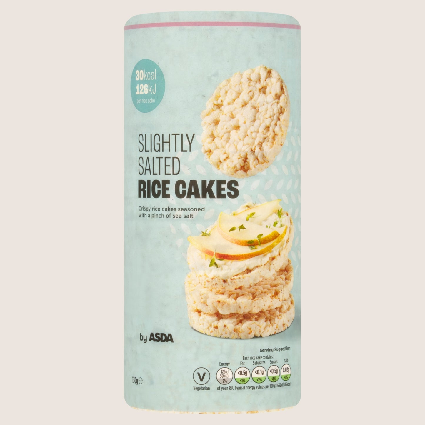 ASDA Slightly Salted Rice Cakes Free From Artificial Additives 130g