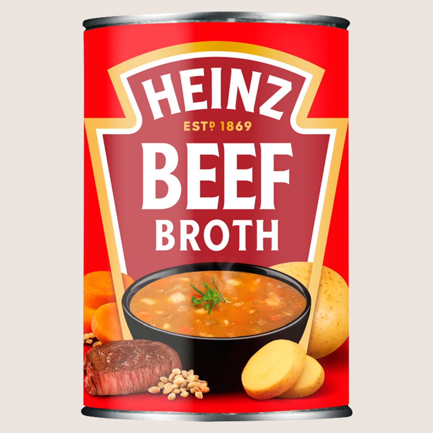 Heinz Beef Broth Tinned Soup Low Fat 400g
