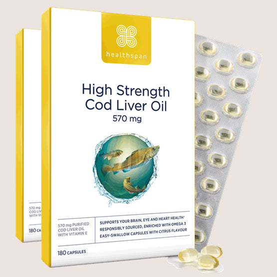 Healthspan High Strength Cod Liver Oil 570mg 180 capsules