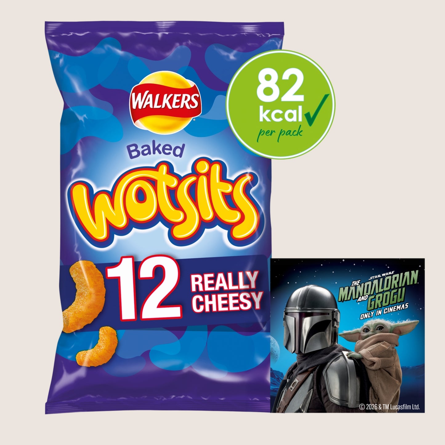 Walkers Wotsits Cheese Snacks Crisps No Artificial Additives 12x16.5g