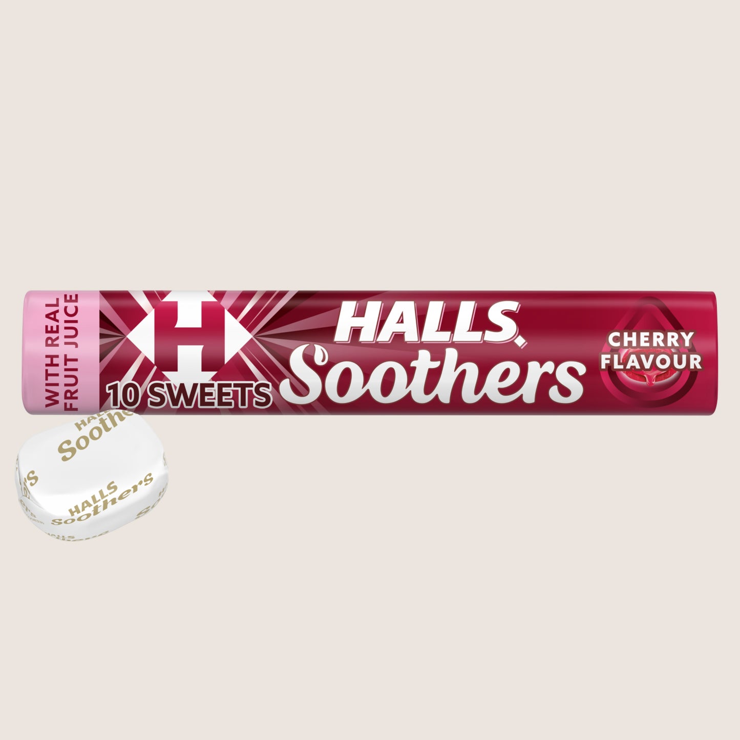 Halls Soothers Cherry Lozenges Roll