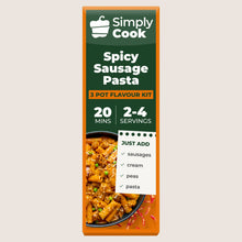 Simply Cook Spicy Sausage Pasta 3 Pot Flavour Kit No Artificial Additives 63g